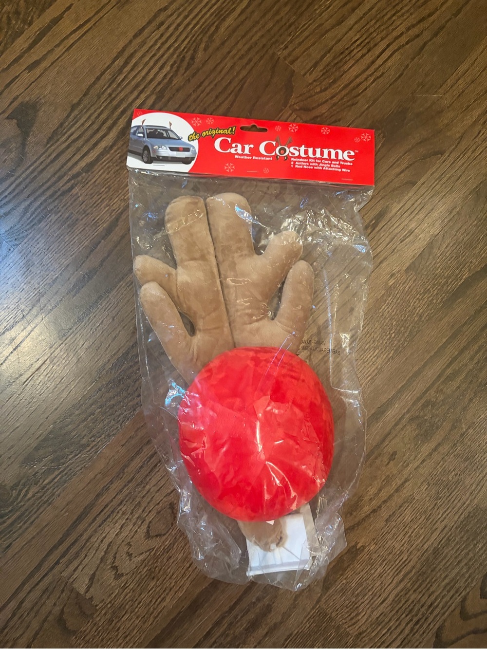 Car Costume Christmas/ Holiday Reindeer Nose and Antlers -NWT - Red/Tan